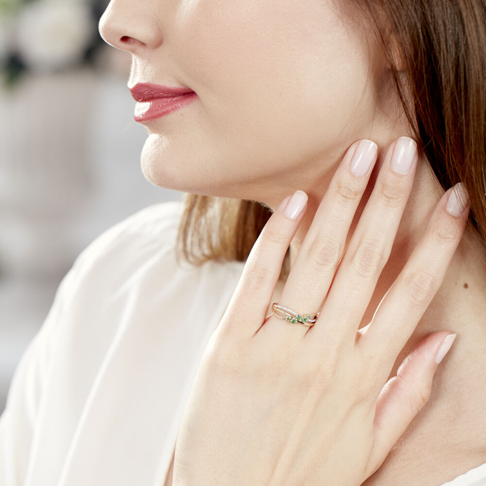 Bague Amarylis Or Jaune Emeraude Diamant - Bagues vintage Femme | Marc Orian