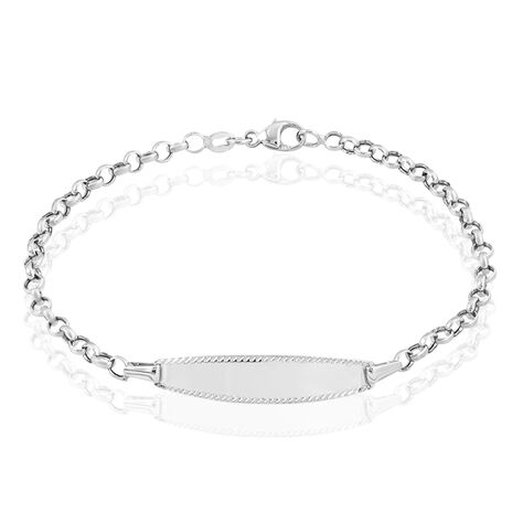 Bracelet Identité Marcel Maille Jaseron Or Blanc - Gourmettes Enfant | Marc Orian