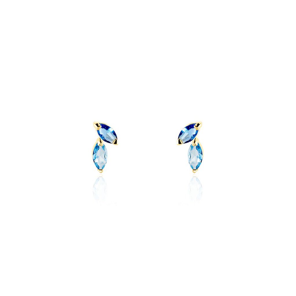 Boucles D'oreilles Puces Pelya Or Jaune Oxyde De Zirconium - Clous d'oreilles Femme | Marc Orian