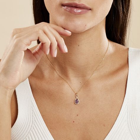 Collier Passion Or Jaune Amethyste Et Oxyde De Zirconium - Colliers Femme | Marc Orian