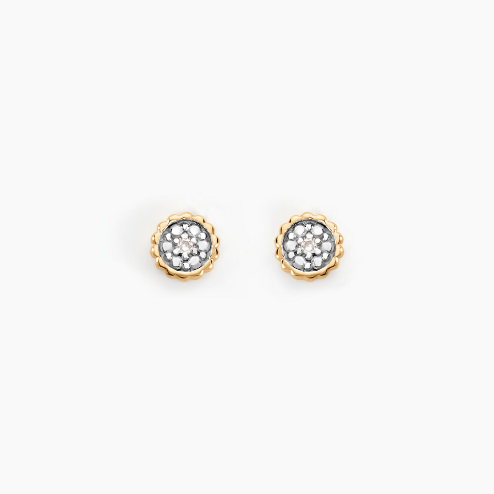 Boucles D'oreilles Puces Mon 1er Diamant Or Jaune Diamant -  Femme | Marc Orian