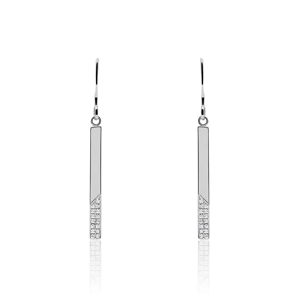 Boucles D'oreilles Pendantes Evodie Argent Blanc Oxyde De Zirconium - Pendantes Femme | Marc Orian