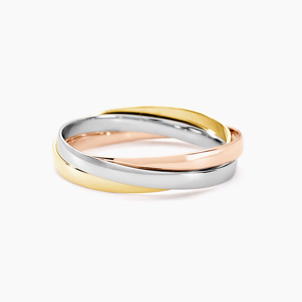 Alliance Entrelacee Ruban Plat Or Tricolore - Alliances duo Famille | Marc Orian
