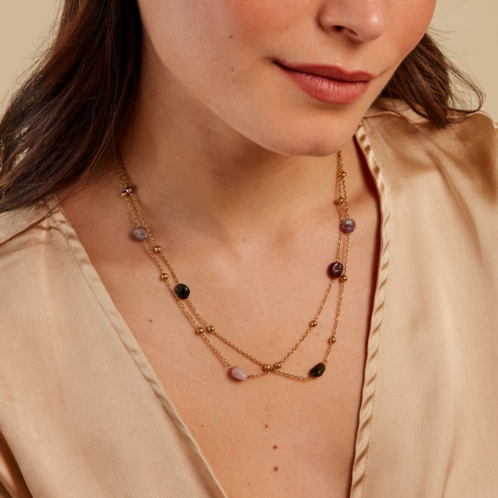 Collier Acier Jaune Tourmaline - Colliers avec pierres Femme | Marc Orian