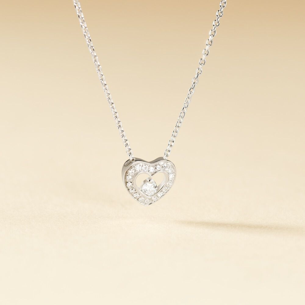 Collier Purete Or Blanc Diamant - Colliers avec pierres Femme | Marc Orian