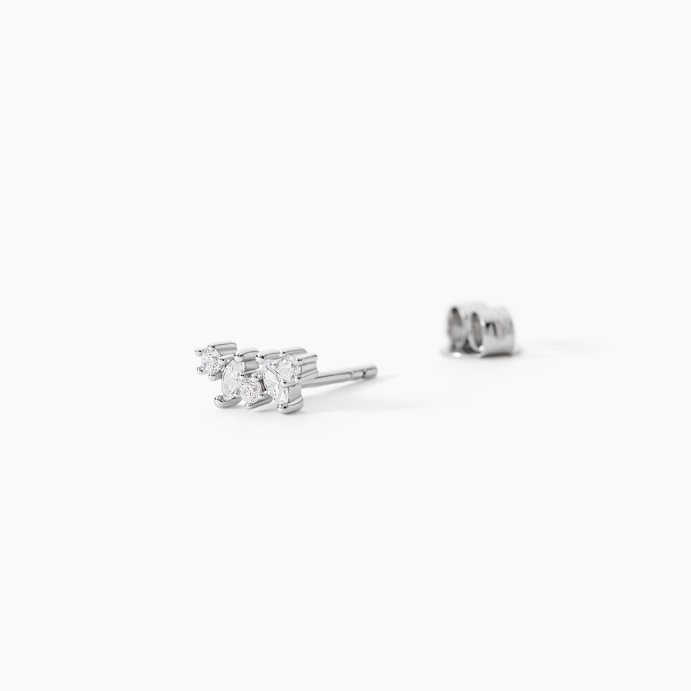 Boucles D'oreilles Puces Argent Eden Oxyde De Zirconium - Puces Femme | Marc Orian