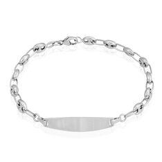 Bracelet Identité Evin Maille Grain De Cafe Or Blanc - Gourmettes Enfant | Marc Orian