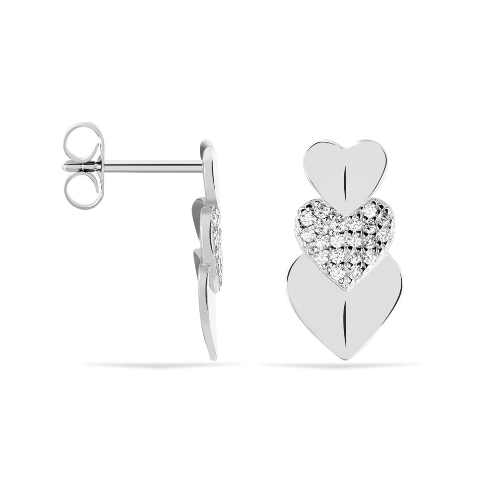 Boucles D'oreilles Pendantes Haze Argent Blanc Oxyde De Zirconium - Pendantes Femme | Marc Orian