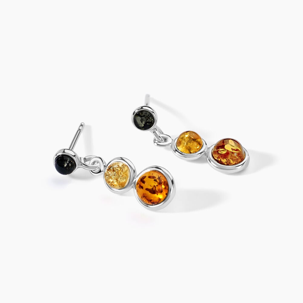 Boucles D'oreilles Argent Blanc Rosalie Ambres - Pendantes Femme | Marc Orian