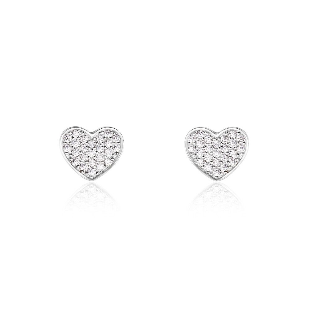 Boucles D'oreilles Puces Esperanza Argent Blanc Oxyde De Zirconium - Puces Femme | Marc Orian