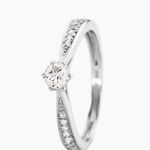 Bague Solitaire Symphonie Or Blanc Diamant - Parures de mariage Femme | Marc Orian