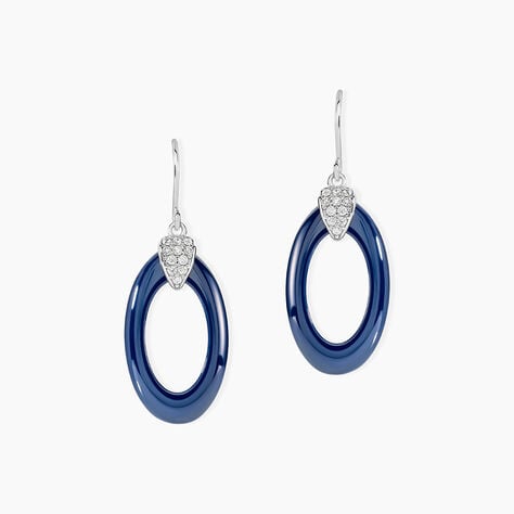 Boucles D'oreilles Pendantes Peer Argent Blanc Oxyde De Zirconium - Pendantes Femme | Marc Orian