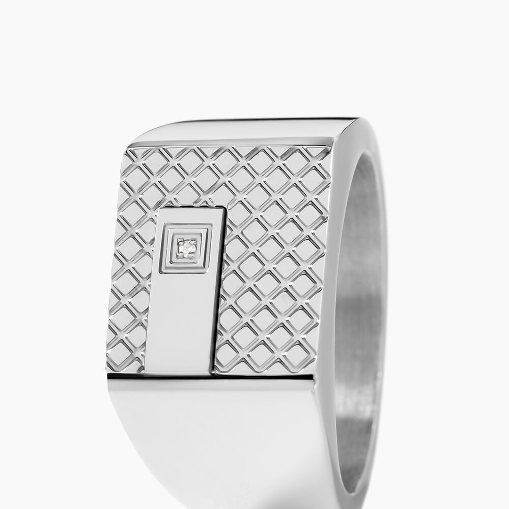 Chevali&egrave;re Phebus Him Acier Blanc Diamant - Bijoux fantaisie Homme | Marc Orian
