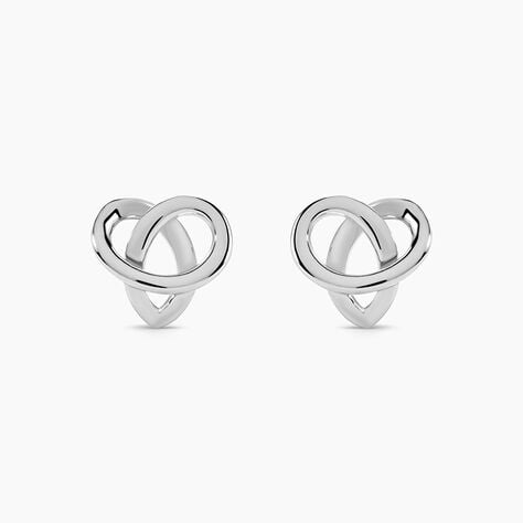 Boucles D'oreilles Puces Shainy Argent Blanc - Puces Femme | Marc Orian