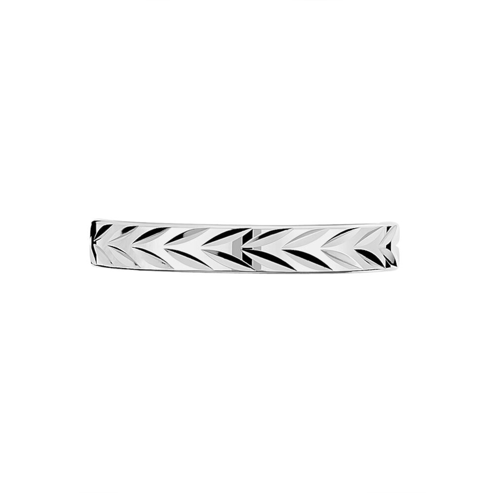 Alliance Epi Ruban Plat Or Blanc - Alliances duo Famille | Marc Orian
