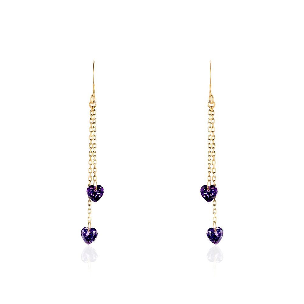 Boucles D'oreilles Pendantes Crush Plaqué Or Jaune Oxyde De Zirconium - Pendantes Femme | Marc Orian