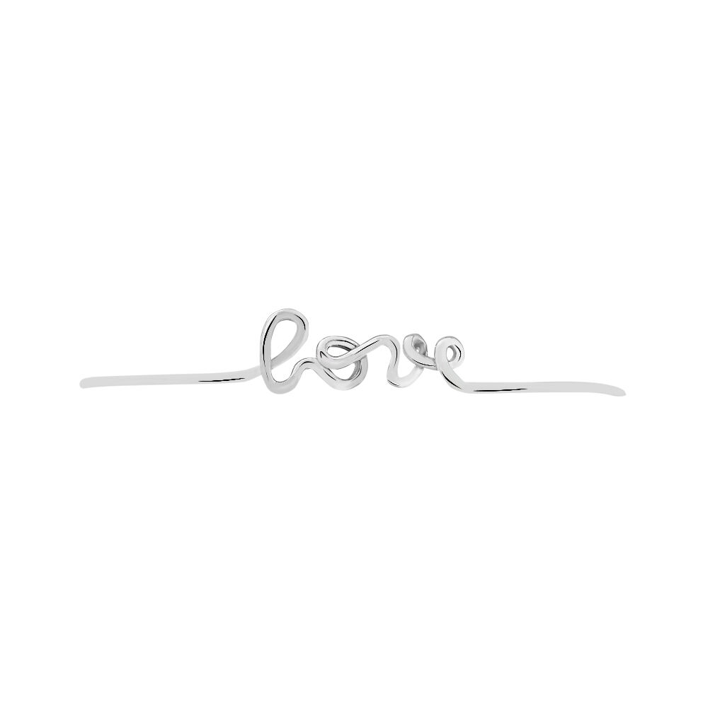 Bracelet Jonc Love Argent Blanc - Bracelets joncs Femme | Marc Orian