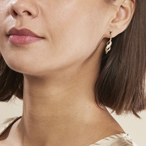 Boucles D'oreilles Pendantes Ishaae Plaqué Or Jaune Oxyde De Zirconium - Boucles d'oreilles Pendantes Femme | Marc Orian