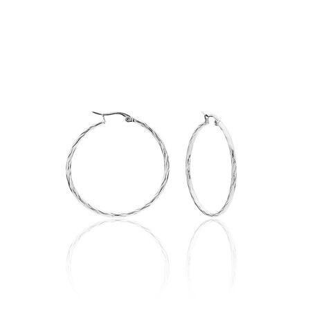 Créoles Esaias Acier Blanc - Créoles Femme | Marc Orian