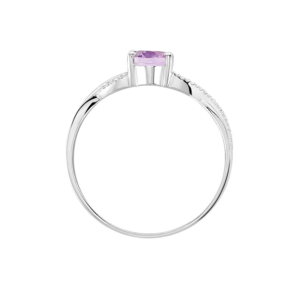 Bague Candice Or Blanc Amethyste - Bagues pierres fines Femme | Marc Orian