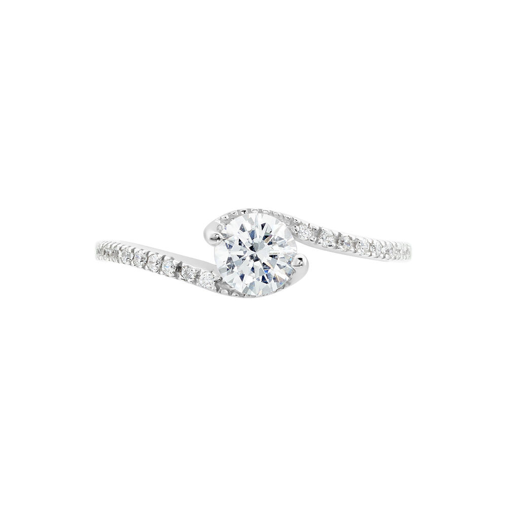 Bague Olly Or Blanc Oxyde De Zirconium - Solitaires Femme | Marc Orian