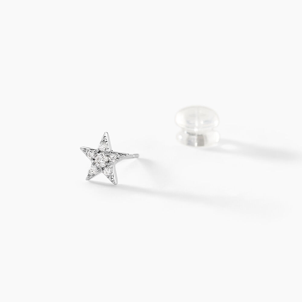 Boucles D'oreilles Puces Eden Or Blanc Oxyde De Zirconium - Puces Femme | Marc Orian