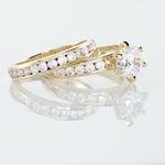 Bague Double Jeu Plaqu&eacute; Or Jaune Oxyde De Zirconium - Solitaires Femme | Marc Orian