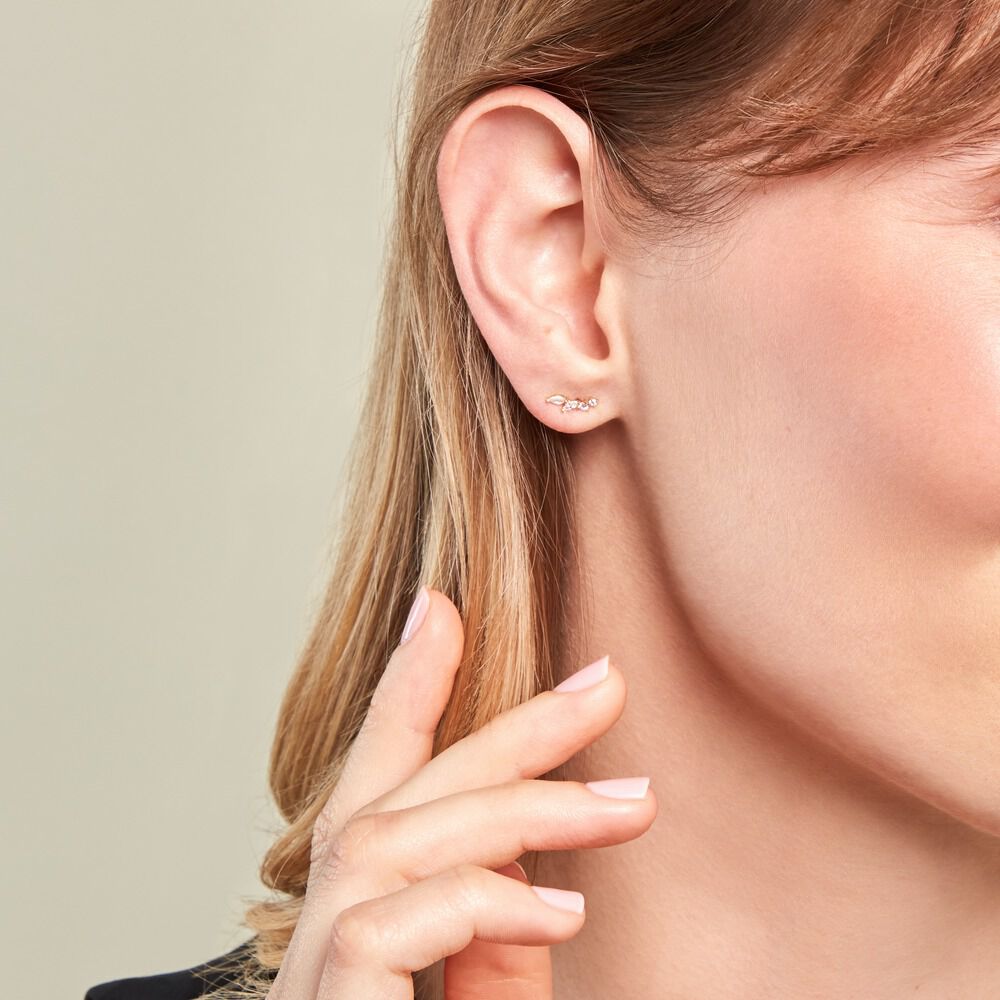 Boucles D'oreilles Puces Iuliana Or Jaune Oxyde De Zirconium - Puces Femme | Marc Orian