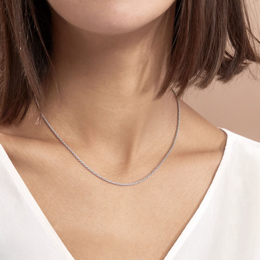Collier Cacilda Maille Corde Argent Blanc - Chaines Femme | Marc Orian