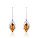 Boucles D'oreilles Argent Blanc Enya Ambre - Pendantes Femme | Marc Orian