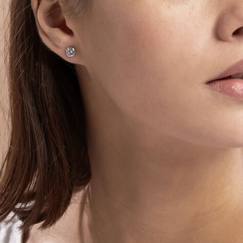 Boucles D'oreilles Puces Philia Argent Blanc Oxyde De Zirconium - Clous d'oreilles Femme | Marc Orian