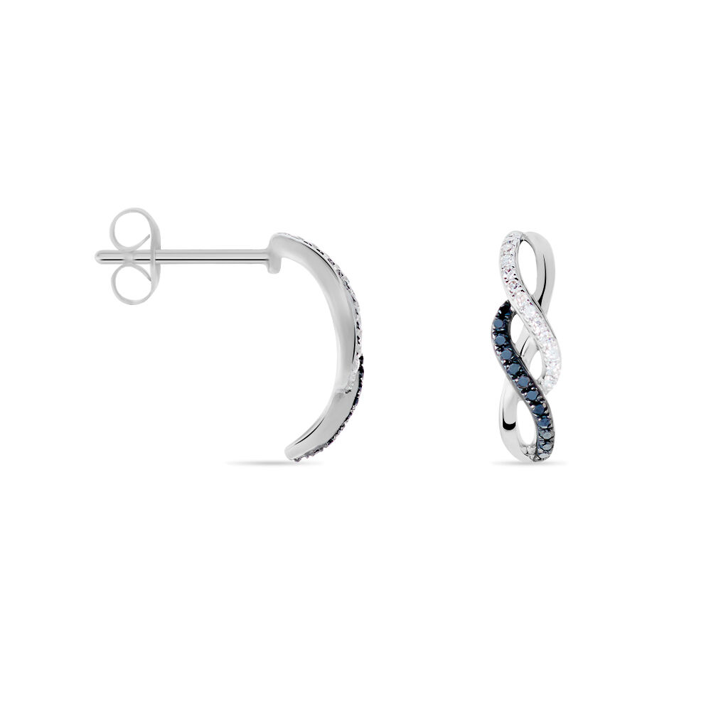 Boucles D'oreilles Puces Callune Or Blanc Diamant - Puces Femme | Marc Orian