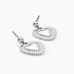 Boucles D'oreilles Pendantes C&oelig;ur Ardent Argent Blanc - Pendantes Femme | Marc Orian