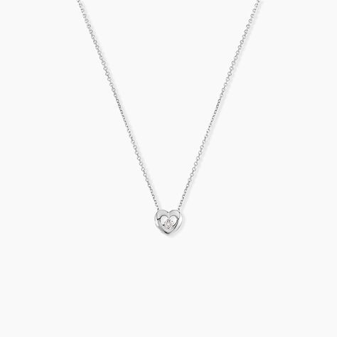Collier Purete Or Blanc Diamant - Colliers avec pierres Femme | Marc Orian