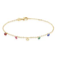 Bracelet Plaqué Or Myosothis Pierres Artificielles
