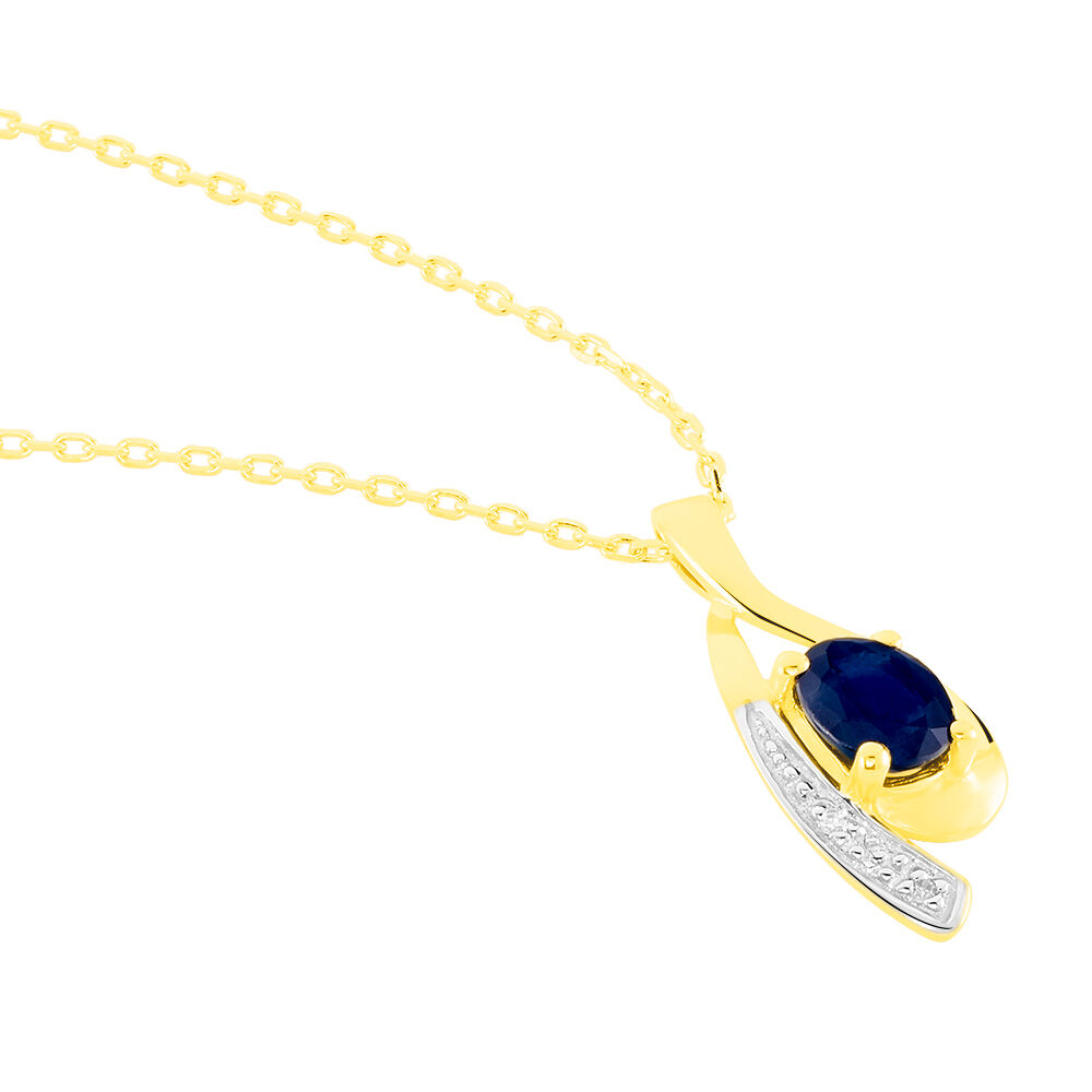 Collier Sagesse Or Jaune Saphir Et Diamant - Colliers avec pierres Femme | Marc Orian