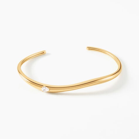 Bracelet Jonc Meora Argent Dor&eacute; A L'Or 750/1000 Oxyde De Zirconium - Bracelets joncs Femme | Marc Orian