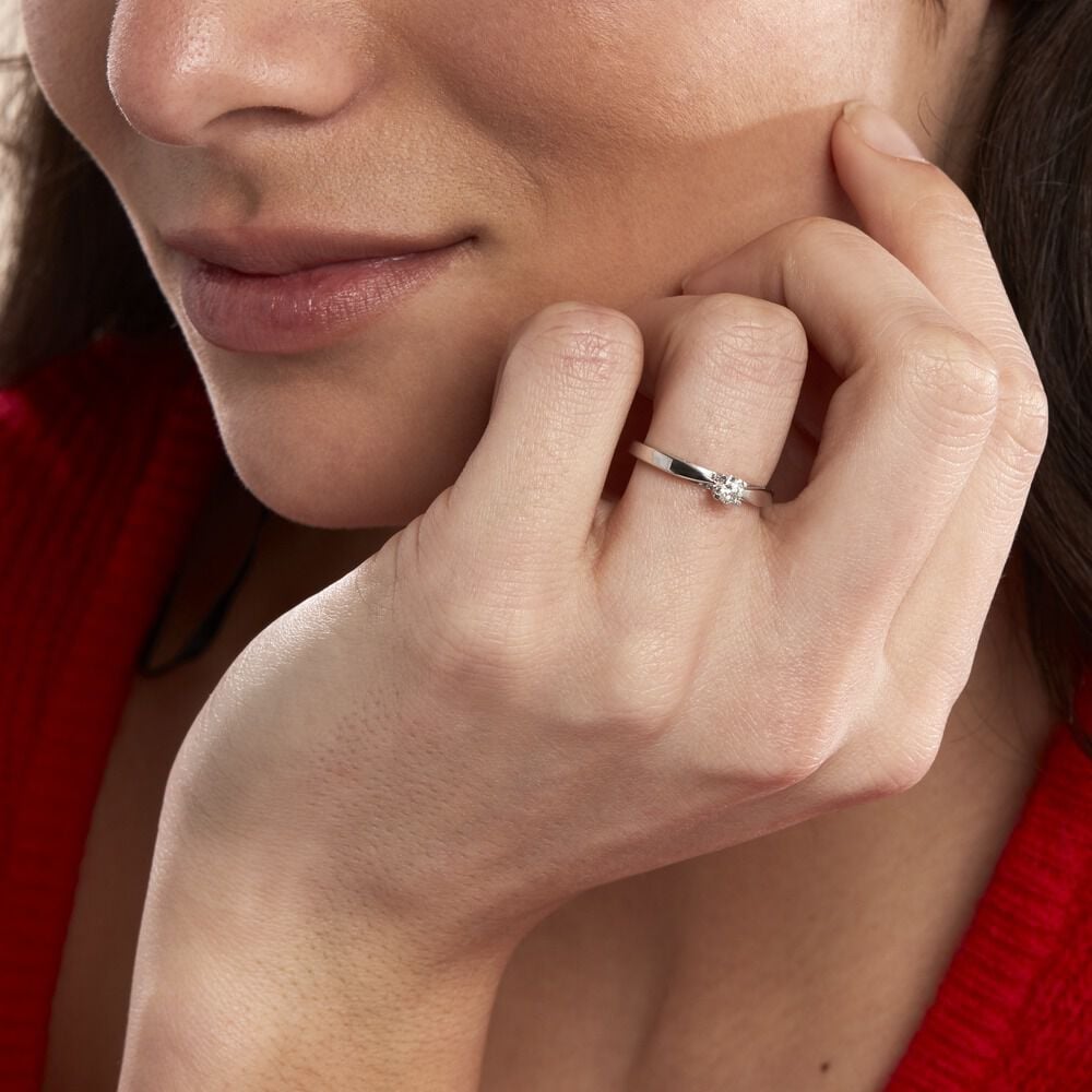 Bague Solitaire Celina Or Blanc Diamant - Solitaires Femme | Marc Orian
