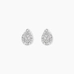 Boucles D'oreilles Puces Pear C Or Jaune Diamant - Puces Femme | Marc Orian