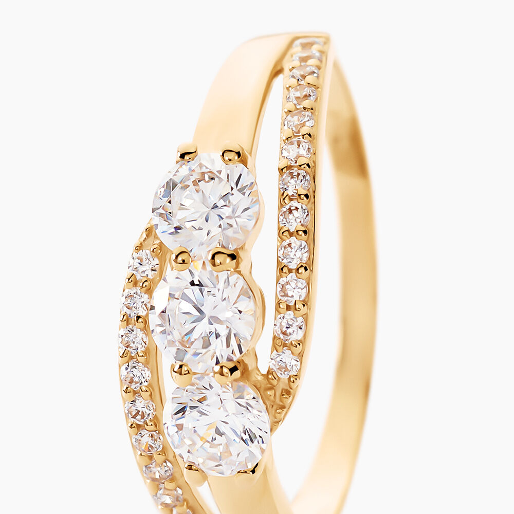 Bague Comete Or Jaune Oxyde De Zirconium - Bagues fiançailles Femme | Marc Orian