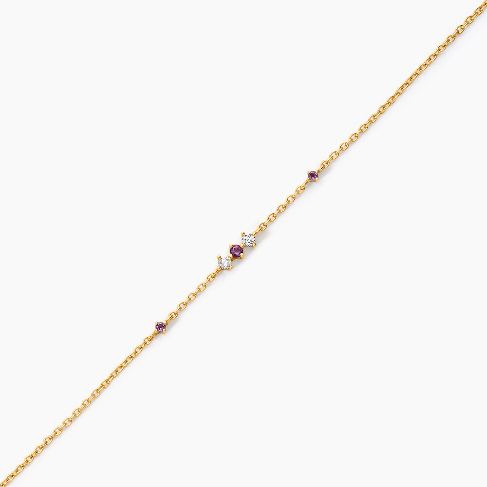 Bracelet Jochim Argent Dor&eacute; A L'Or 750/1000 Am&eacute;thyste Oxyde De Zirconium - Bracelets cha&icirc;nes Femme | Marc Orian