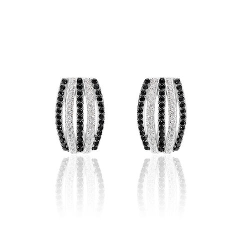 Boucles D'oreilles Puces Argent Blanc Oxyde De Zirconium - Puces Femme | Marc Orian