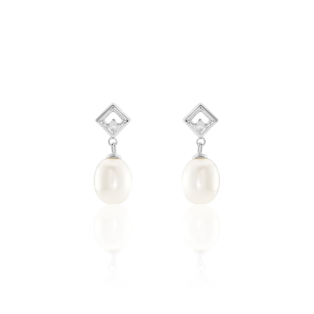 Boucles D'oreilles Pendantes Drusilla Argent  Perle De Culture Oxyde - Pendantes Femme | Marc Orian