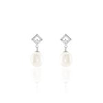 Boucles D'oreilles Pendantes Drusilla Argent  Perle De Culture Oxyde - Pendantes Femme | Marc Orian
