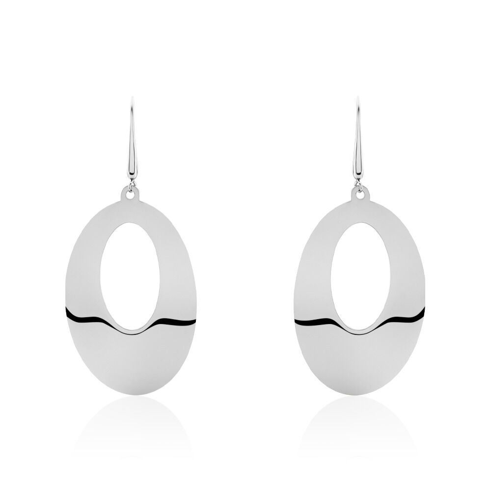 Boucles D'oreilles Pendantes Hilarius Acier Blanc - Pendantes Femme | Marc Orian