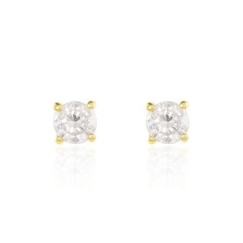 Boucles D'oreilles Puces Or Jaune Victoria Diamants - Puces Femme | Marc Orian