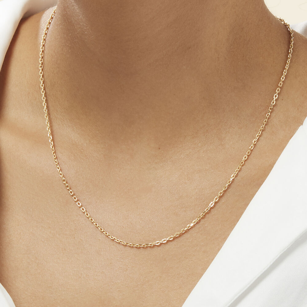 Chaîne Igoa Maille Forçat Diamantee Or Jaune - Colliers ras du cou Femme | Marc Orian