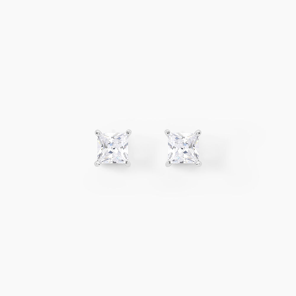 Boucles D'oreilles Puces Argent Blanc Alys Oxyde De Zirconium - Puces Femme | Marc Orian