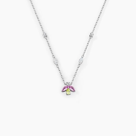 Collier Evasion Argent Blanc Pierre De Synthese Oxyde De Zirconium - Colliers avec pierres Femme | Marc Orian