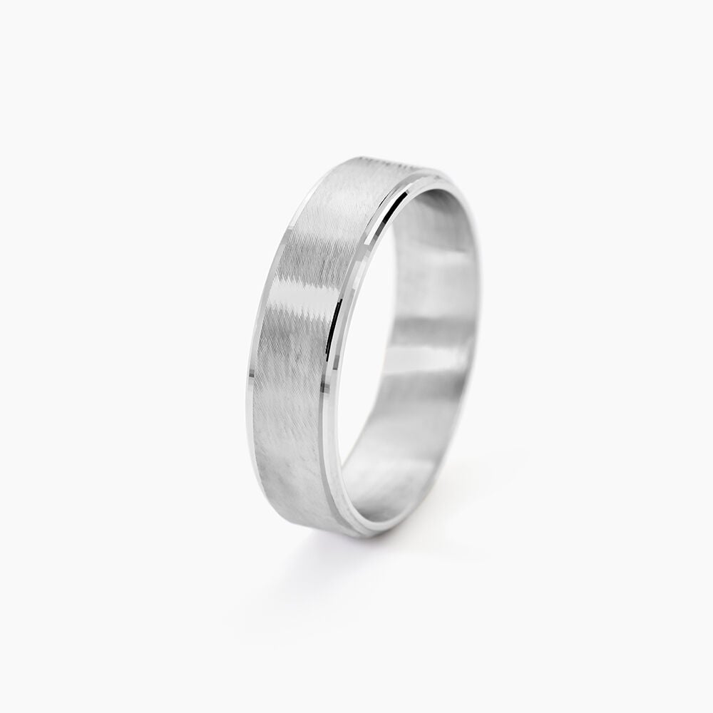 Alliance Sudem Ruban Plat Argent Blanc - Alliances personnalis&eacute;es Famille | Marc Orian